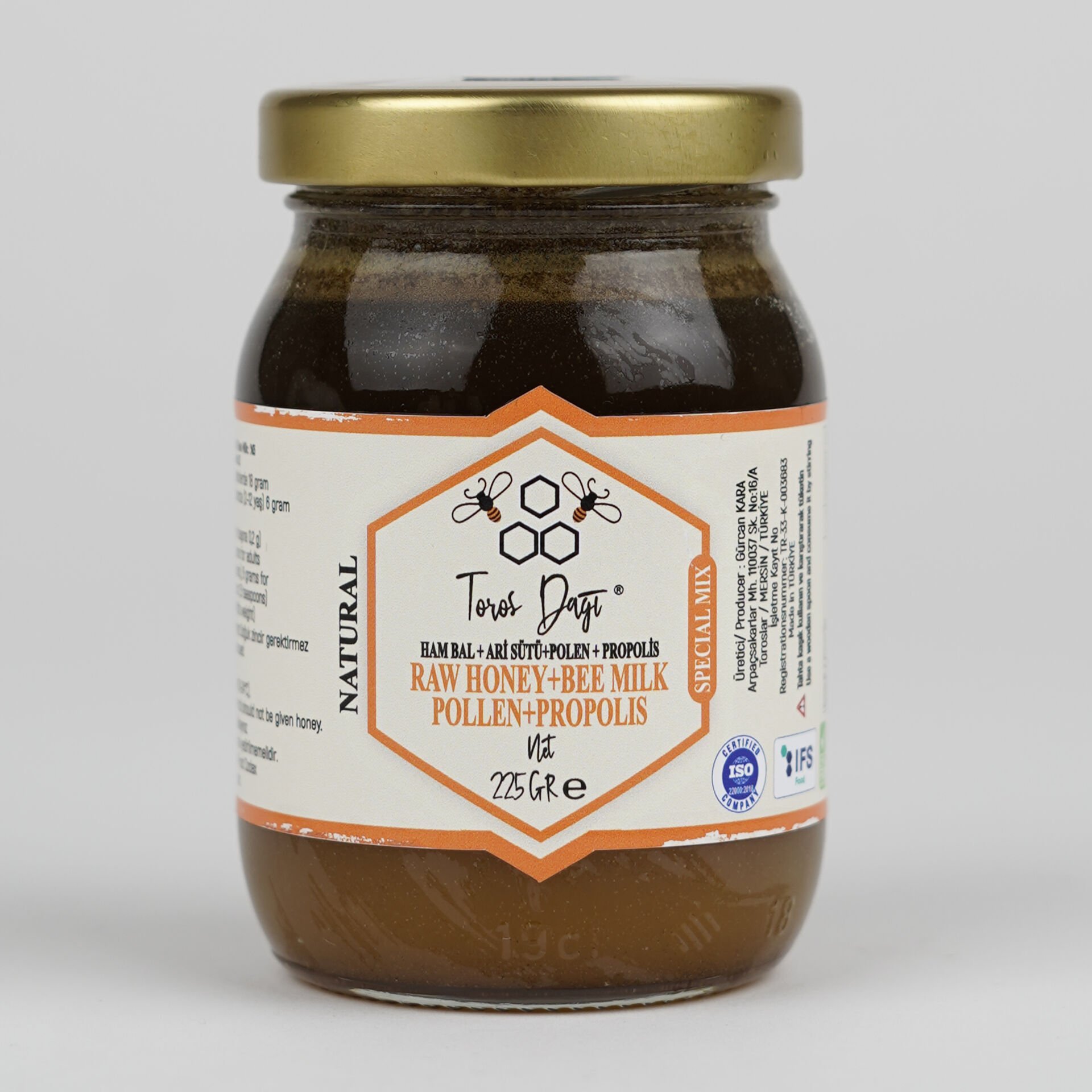 Arı Sütü+Ham Bal+Propolis+Polen Karışımı 250 Gr