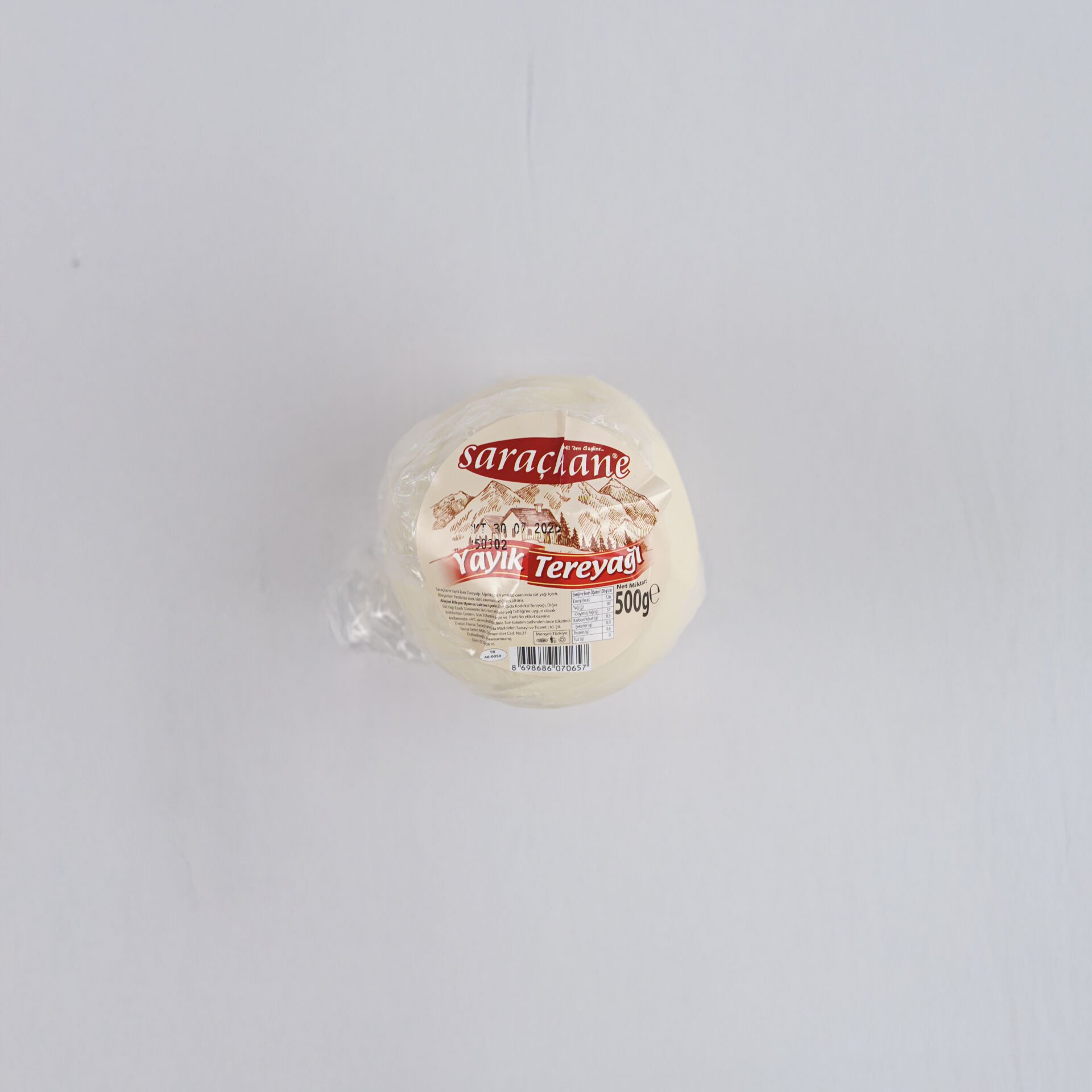Kahramanmaraş Tuzsuz Yayık Tereyağı 500 Gr