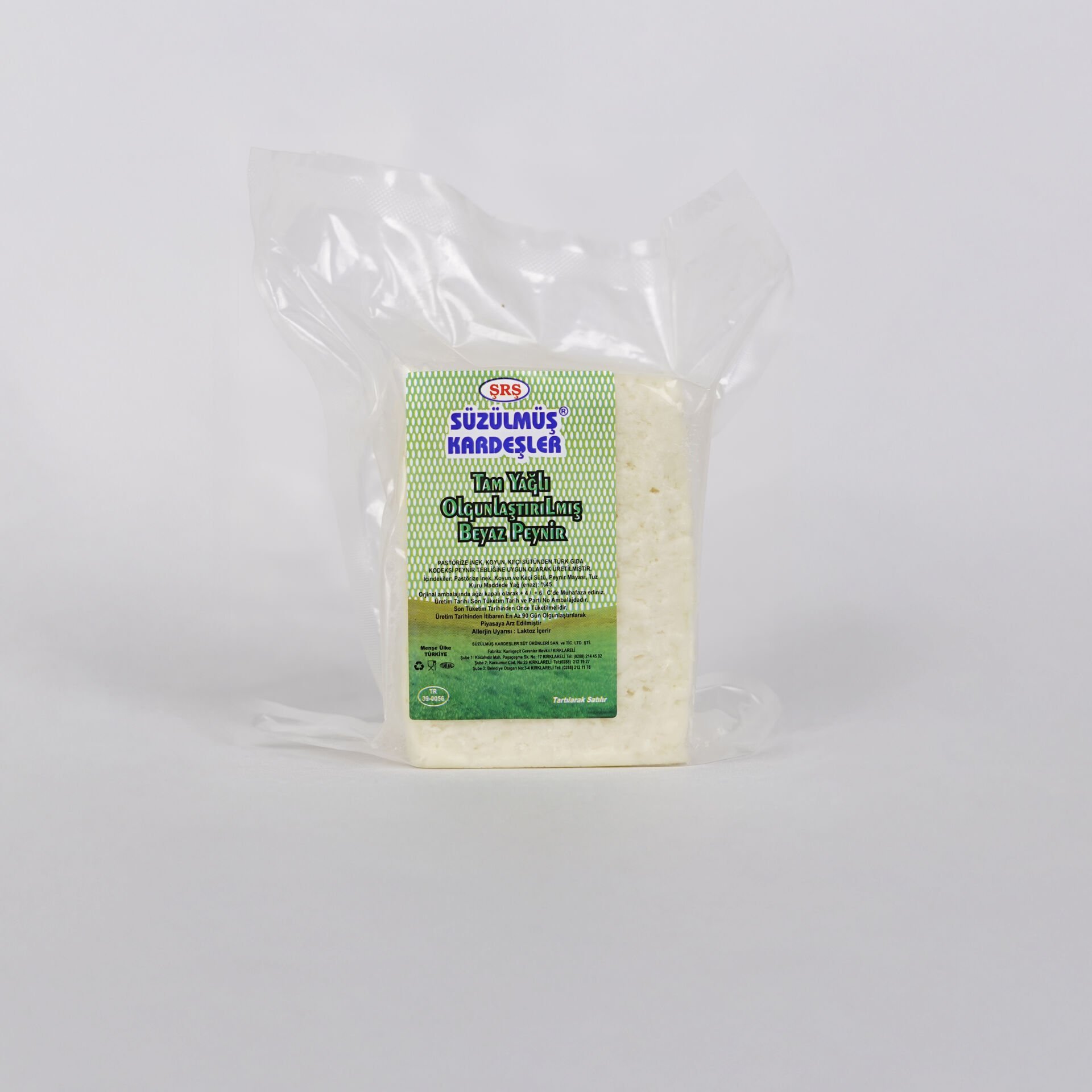 Tam Yağlı Olgulaştırılmış Beyaz Peynir(keçi koyun) 600 Gr vakumlu