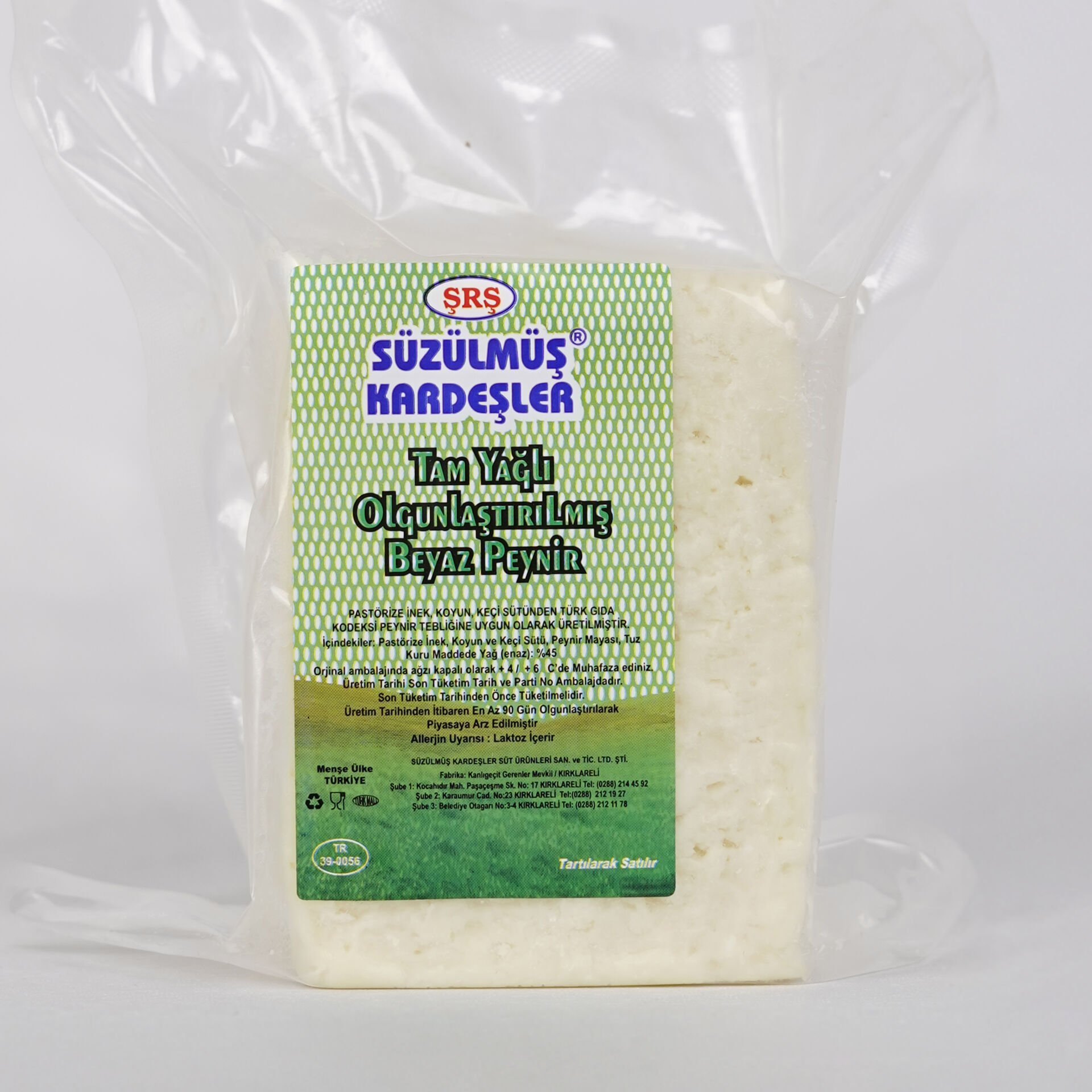 Tam Yağlı Olgulaştırılmış Beyaz Peynir(keçi koyun) 600 Gr vakumlu
