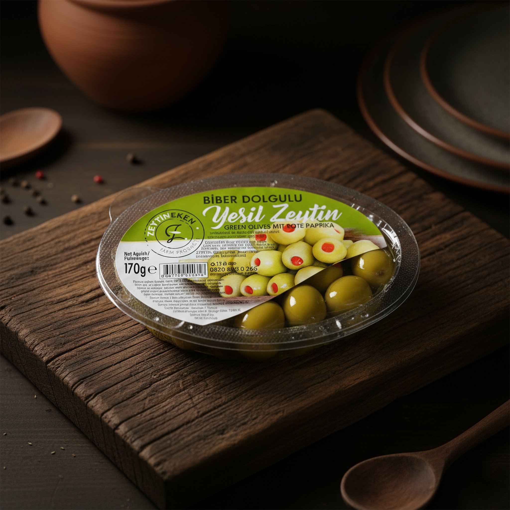 Biber Dolgulu Yeşil Zeytin 170 Gr